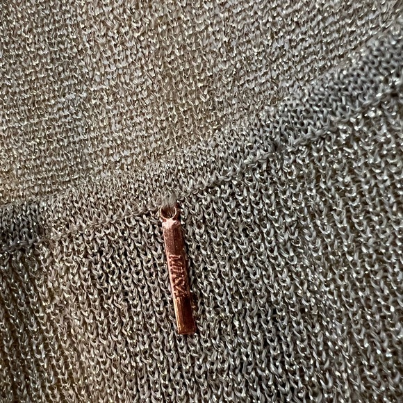 NWT Misa Los Angles Metallic Gold Beige Knit Cut Out Midi Sweater Dress - Picture 10 of 13